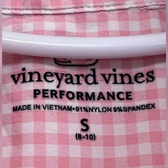 Boys Vineyard Vines Pink and White Performance Button Down Size S - Picture 5 of 5